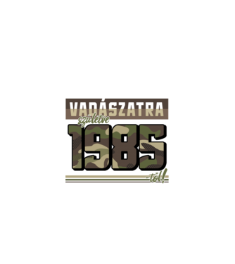 Vadászatra születve 1985-től! minta fekete pólón