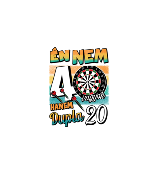 Darts Szülinap 40 éves minta fekete pólón