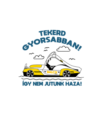 Balcsi Taxi minta fehér pólón