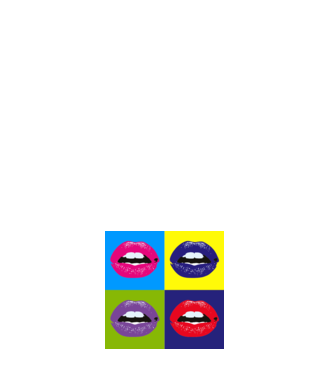 Pop art minta fehér pólón