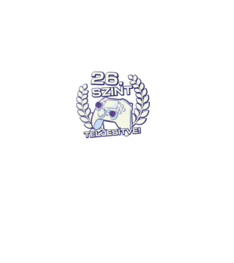 26. szint teljesítve minta fekete pólón