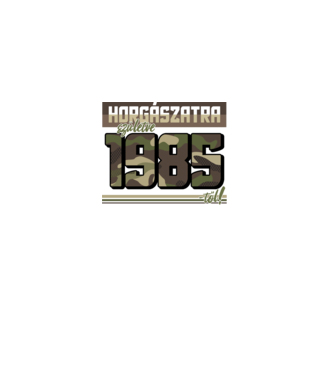 Horgászatra születve - 1985 minta fekete pólón