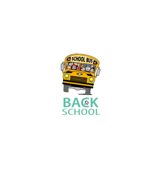 Back to school bus minta fekete pólón