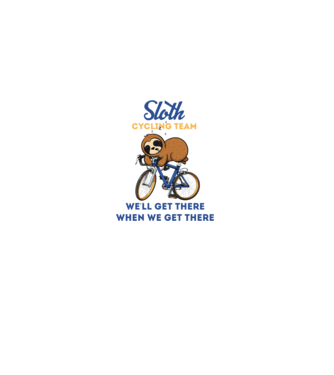 Sloth cycling team minta fehér pólón