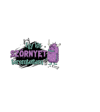 Szörnyet teremtettem páros minta fehér pólón