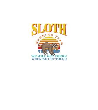 SLOTH running team minta fekete pólón