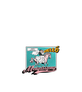 Ég veled kisasszony, helló menyasszony popart minta fekete pólón