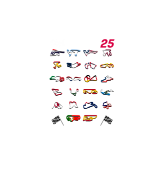 MOTOGP 25 CALENDAR fekete alapra minta türkiz pólón