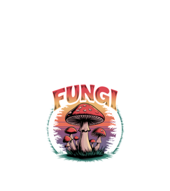 Fungi retro minta fekete pólón