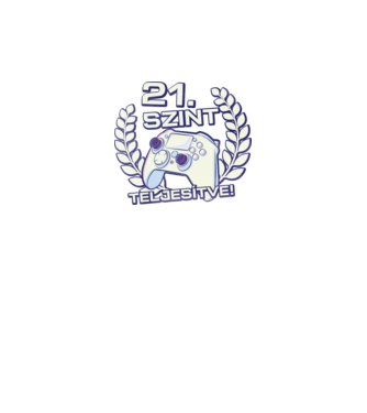21. szint teljesítve minta fekete pólón
