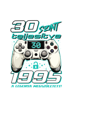 Gamer szülinap 30 éves minta fekete pólón