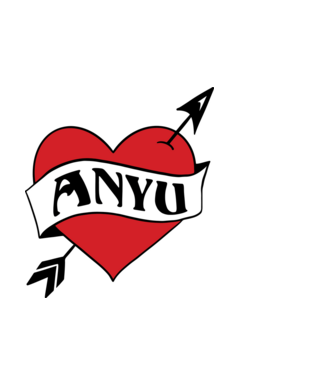 Anyu retro szív minta fehér pólón