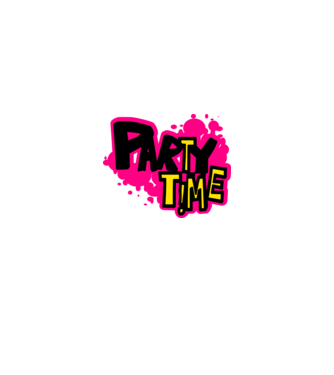 party time minta világoskék pólón