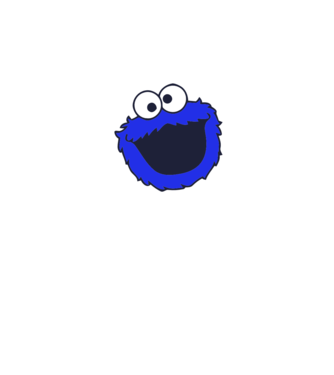 Cookie Monster Face minta fekete pólón