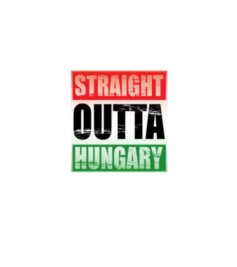 Straight Outta Hungary minta fekete pólón