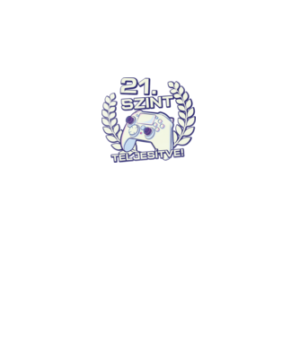 21. szint teljesítve minta fekete pólón