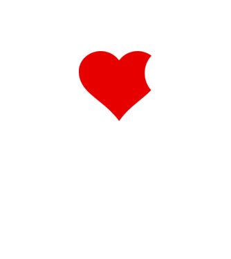 I love szív minta fehér pólón