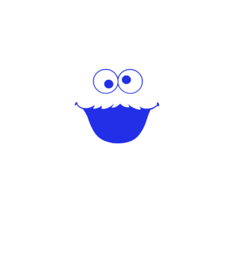 Cookie Monster minta fehér pólón