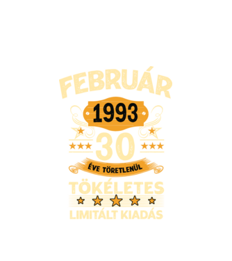 Február 1993 30 éve töretlenül tökéletes minta fehér pólón