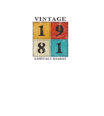 vintage_1981_limitált_sötét minta fehér pólón
