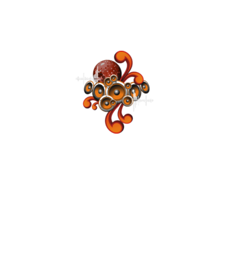 Music Design Orange minta szürke pólón