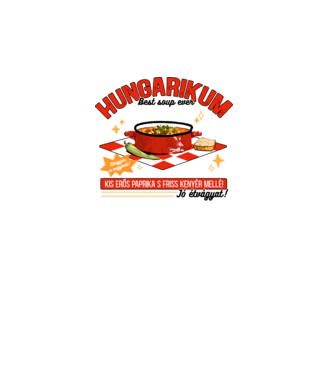Gulyás leves Hungarikum minta türkiz pólón