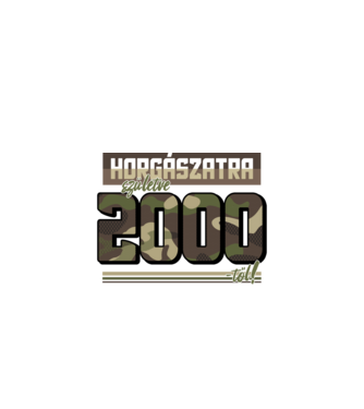 Horgászatra születve - 2000 minta fekete pólón