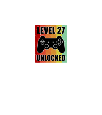 level 27 unlocked retro gamer minta fehér pólón