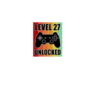 level 27 unlocked retro gamer minta fehér pólón