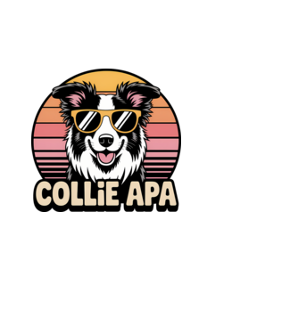 Collie Apa minta fehér pólón