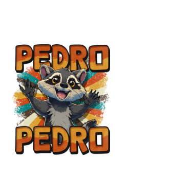 Retro Pedro minta fekete pólón