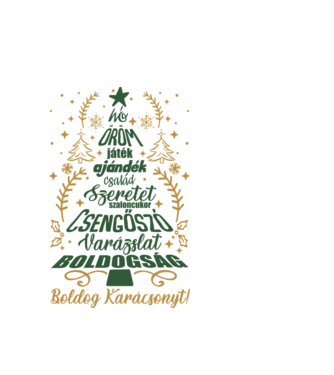 Karácsonyfa szavakkal minta fehér pólón