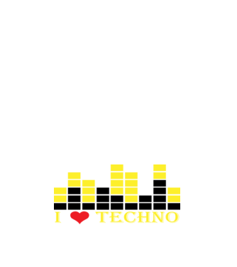 I Love Techno (Mixer) minta fehér pólón