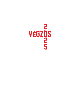 VÉGZŐS 2025 fehér minta fekete pólón