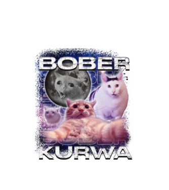 NEMBober Kurwa macska minta fehér pólón