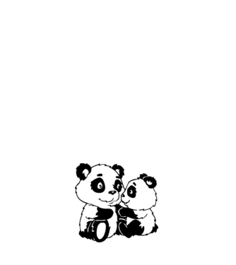 Panda minta fehér pólón