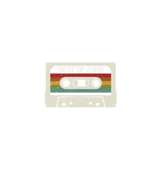 retro tape 2009 vintage minta fekete pólón