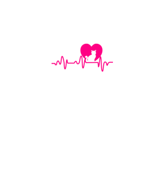 Macska heartbeat minta fekete pólón