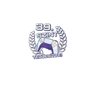 39. szint teljesítve PS5 v2 minta fekete pólón