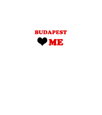 Budapest Love Me minta fehér pólón