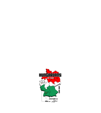 Futball EB 2024 HUNGARIANS ON TOUR fehér alapra minta fehér pólón