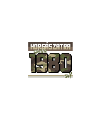 Horgászatra születve - 1980 minta fekete pólón