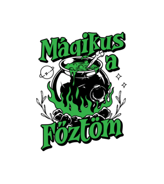 Boszorkánykonyha minta fehér pólón