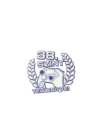 38. szint teljesítve minta fekete pólón