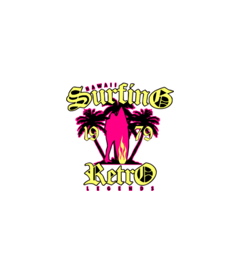 surfing retro minta fehér pólón