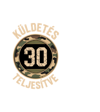 Küldetés teljesítve 30 minta fehér pólón