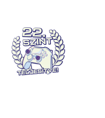 22. szint teljesítve minta fekete pólón