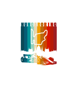 Hungaroring colorful minta fehér pólón