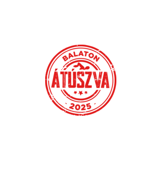 Badge - Balaton Átúszva minta fehér pólón