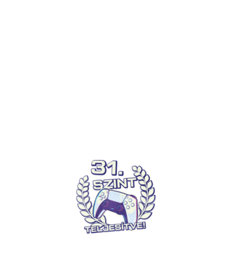 31. szint teljesítve PS5 v2 minta sötétkék pólón